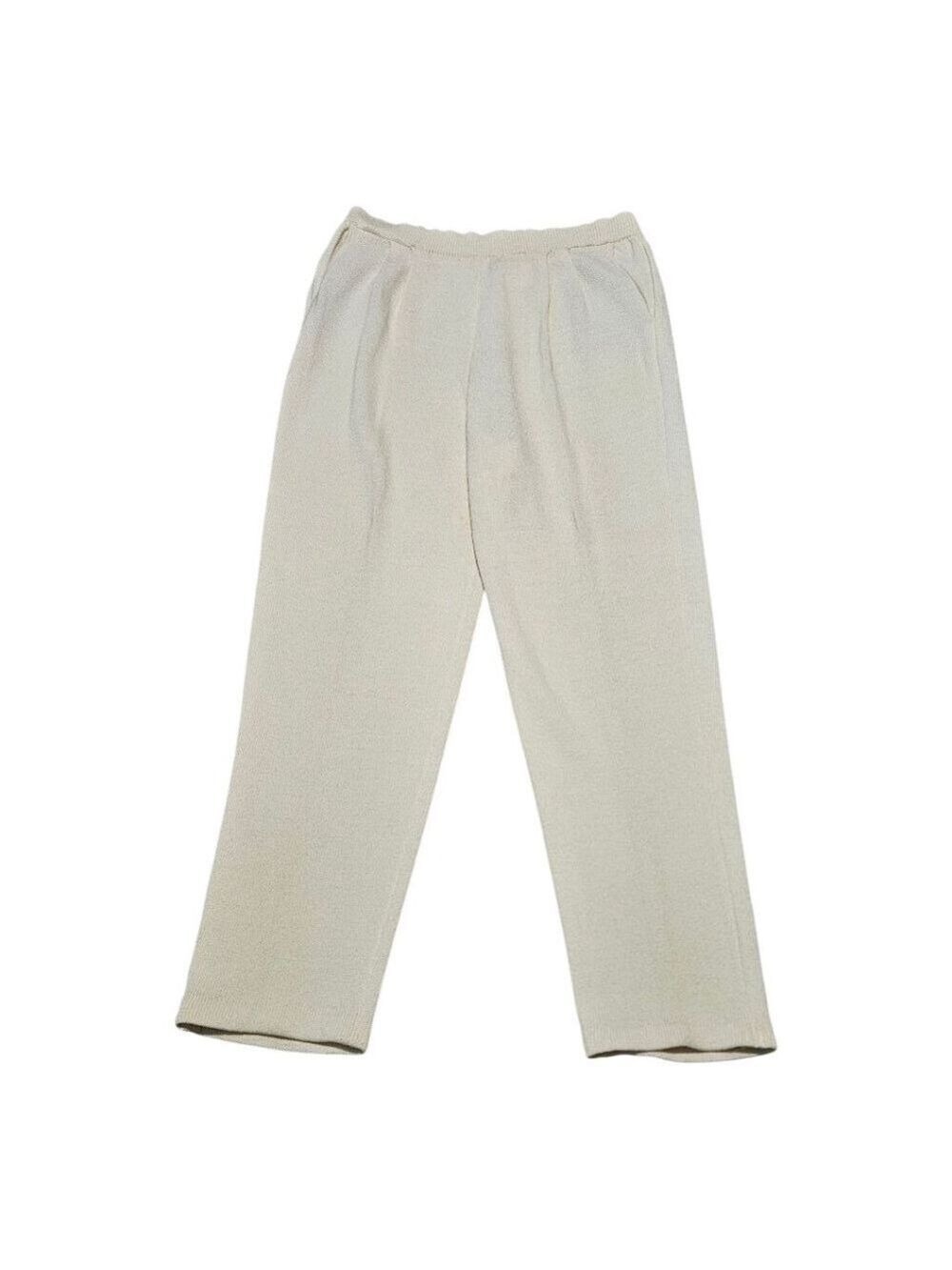 St. John Basics Cream Pants Size 10 - Picture 3 of 12